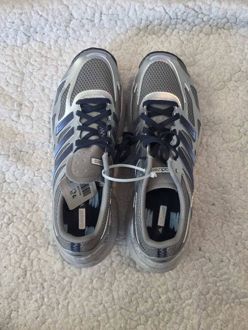 Adidas Adizero Aruku Men’s Size 9 Silver Grey Blue Swirlfoam Running Shoes New